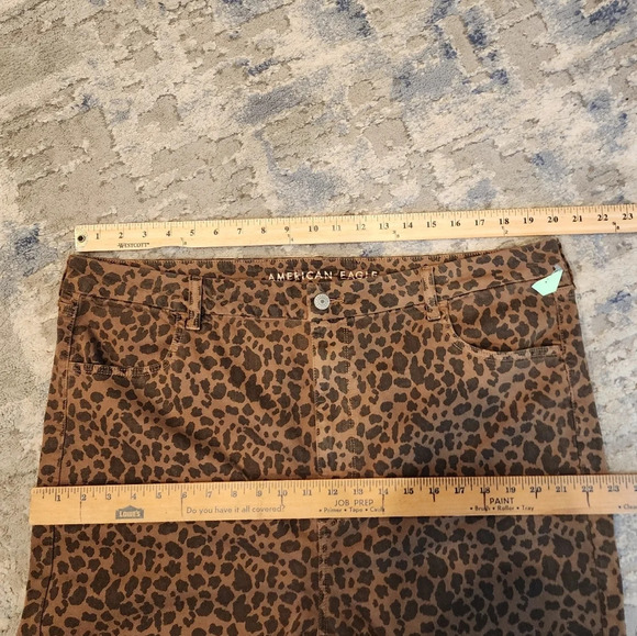 AE Curvy Super Highrise Brown Leopard Jeggings Skinny Jeans Plus Size 22 New - Picture 6 of 15